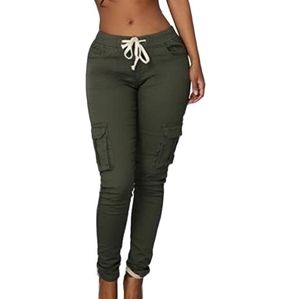 L Women's Stretchy Skinny Cargo Pants